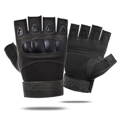 Tactical Hard Knuckle Half-Finger Gloves Men's Combat Hunting Shooting Paintball Duty - Fingerless
